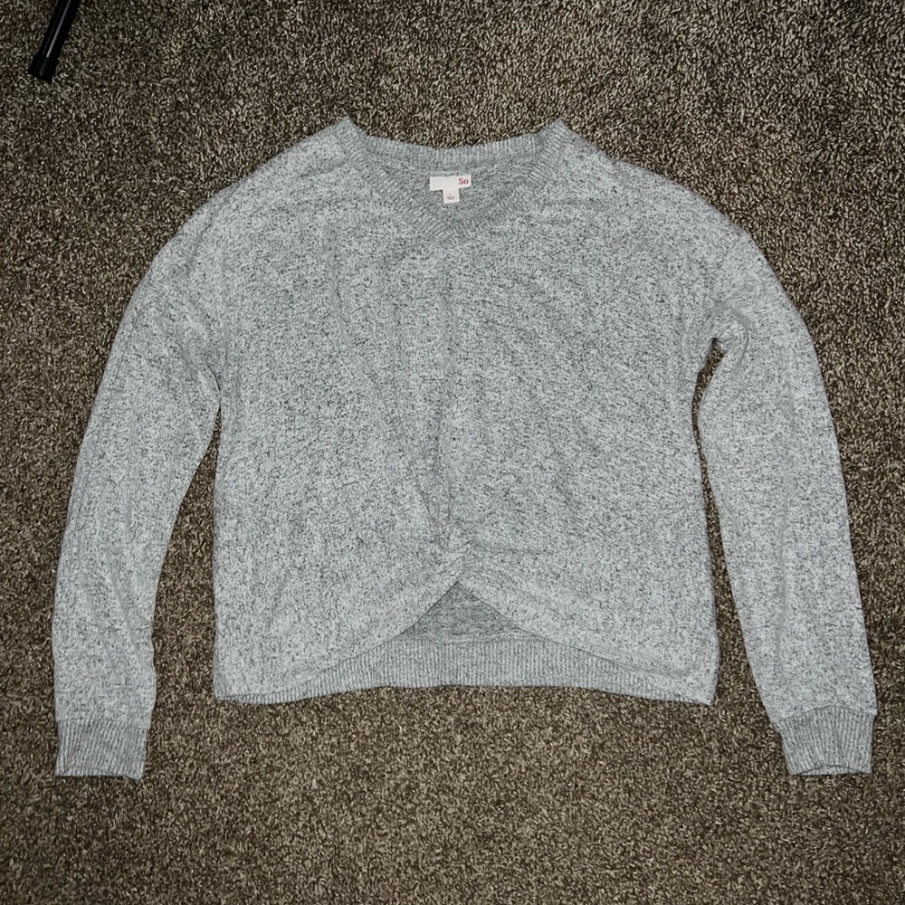 SO Vintage OG Light Gray Crew Neck Long Sleeve Sweater